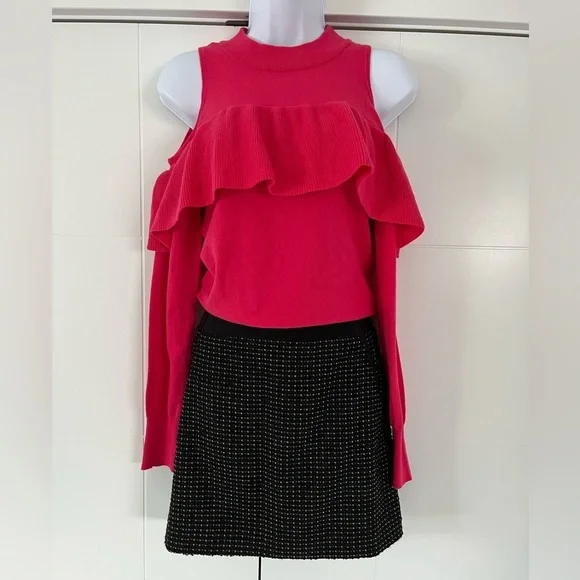 NWT SOFIA JEANS/ Pink/ Cold shoulders/ Knit long sleeve sweater/ Size US S - Picture 8 of 16